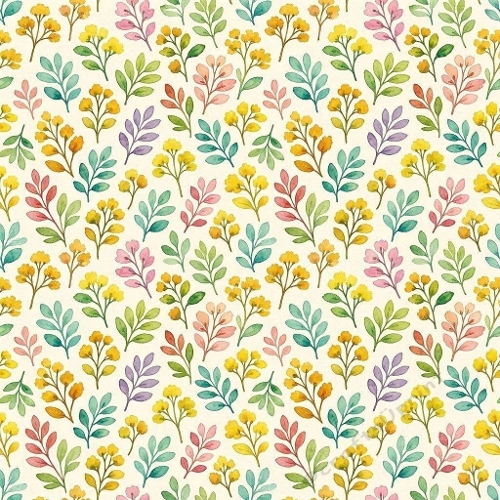 Colorful Floral Sprigs Seamless Pattern