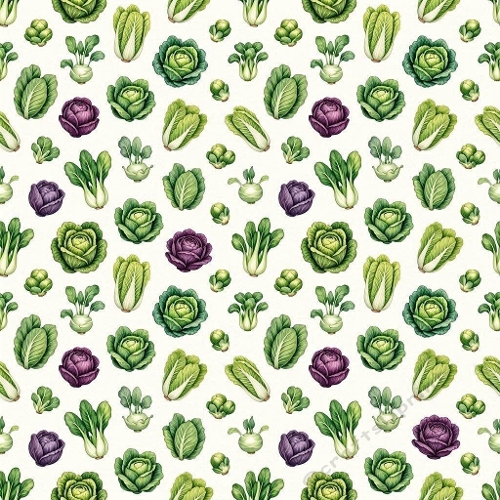  Leafy Vegetables Seamless Pattern Premium Aquarelle Garden Design