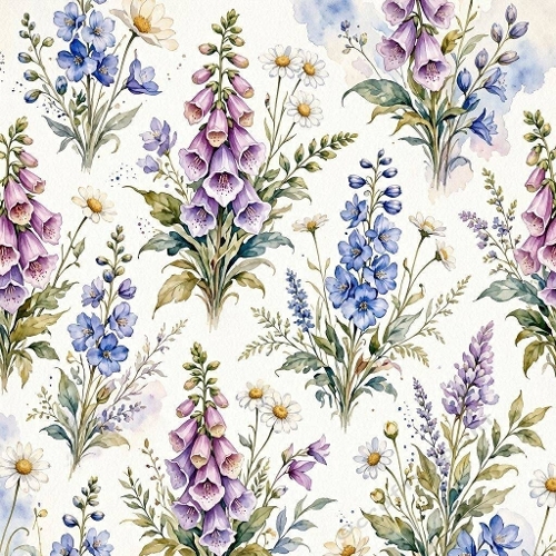  Foxgloves, Delphiniums & Lavender 