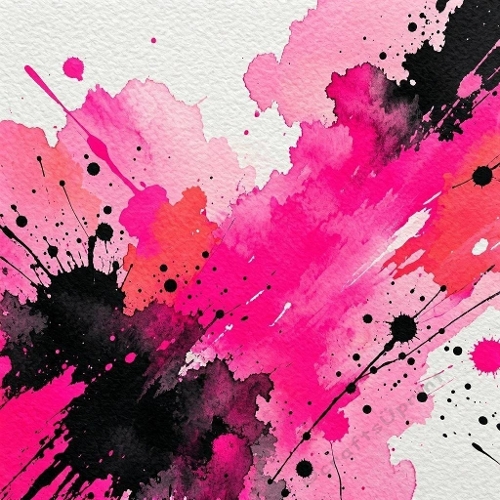Pink Magenta Red & Black | Expressive Aquarelle Artistic Background