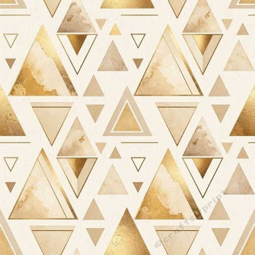 8K Watercolor Seamless Pattern Gold & Beige Triangles Luxurious Modern Geometric Aquarelle Design