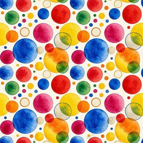 8K Watercolor Seamless Pattern Colorful Overlapping Circles