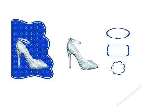 3D Glass Slipper Topper Elegant Transparent High Heel 