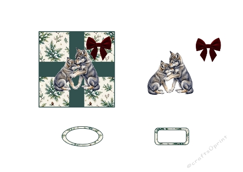 3D Wolf Cubs Topper Cozy Woodland Duo
