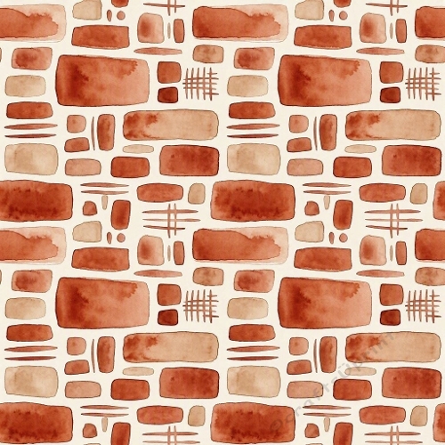 Watercolor Brick Stone Mosaic Reddish Beige Pattern 1024x1024 JPEG