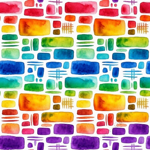 Multicolor Watercolor Geometric Shapes Abstract Pattern 1024x1024 JPEG