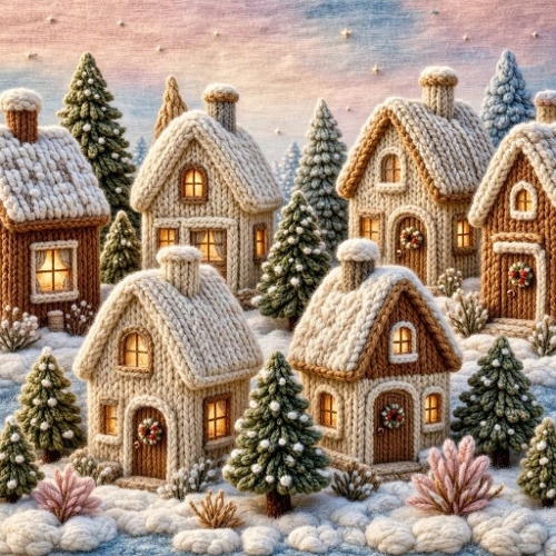 Woolen Winter Village – Cozy Yarn Homes & Festive Knit Wonderland (8K)