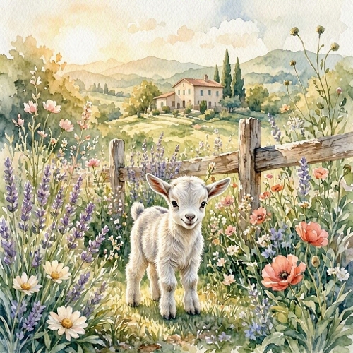 Watercolor Baby Foal – Spring Meadow Bloom & Heartwarming Pastel Serenity (8K)