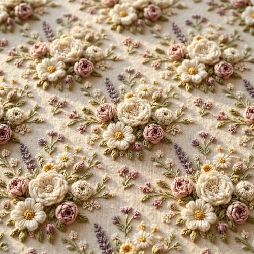  Wool Cottage Garden – Pastel Wildflowers & Romantic Textured Elegance