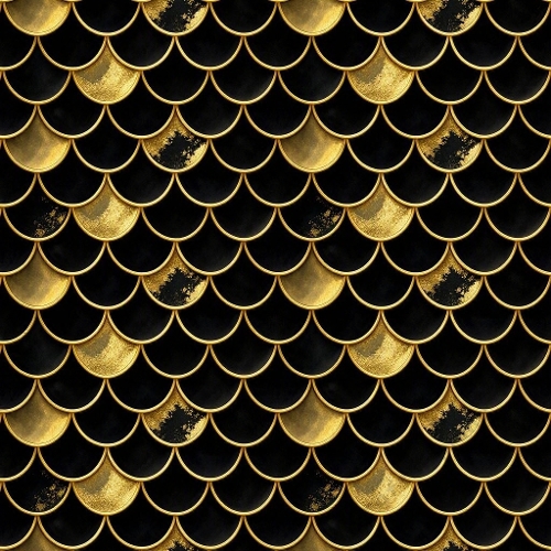 Luxury Gold‑Edged Scale Pattern – 1024x1024 Watercolor Texture