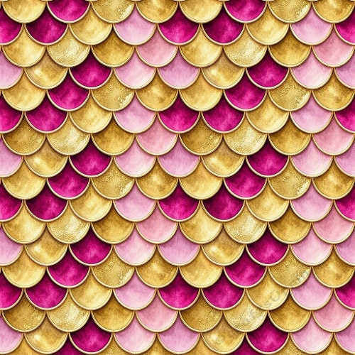 Shimmering Gold & Pink Scale Pattern – 1024×1024 Watercolor Texture
