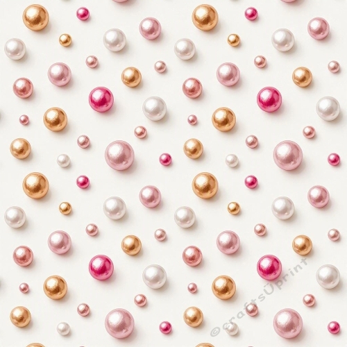 Seamless Aquarelle Metallic Spheres Pattern Gold Pink White Magenta Glossy Modern Decorative 8K Premium Design