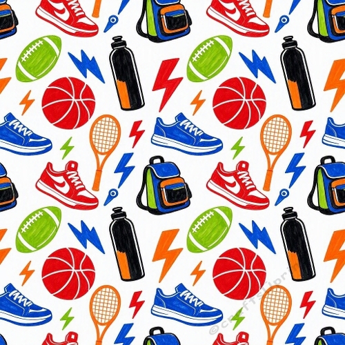 Sports Gear Seamless Pattern Art