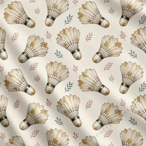 Watercolor Badminton Shuttlecock Pattern Art