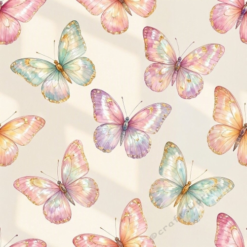Pastel Watercolor Butterfly Seamless Pattern Paper