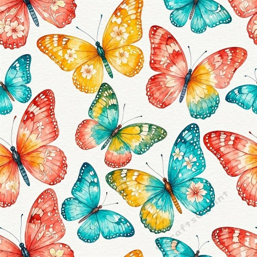 Colorful Floral Butterfly Seamless Paper