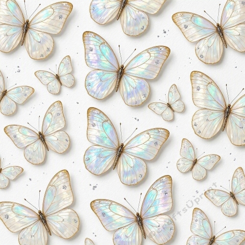 Iridescent Gold Butterfly Seamless Paper