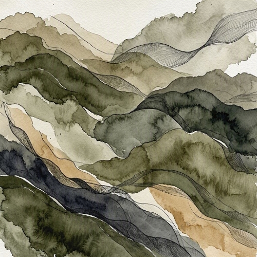 Abstract Mountain Watercolor Paper