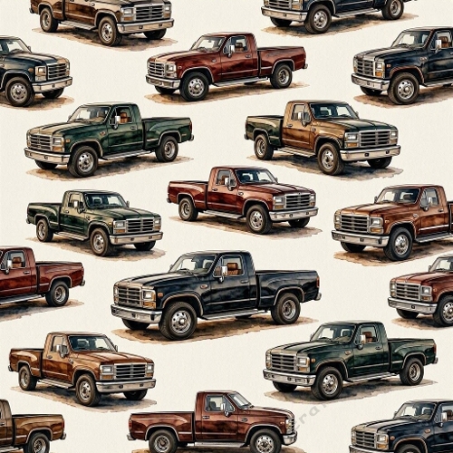Vintage Pickup Truck Seamless Paper