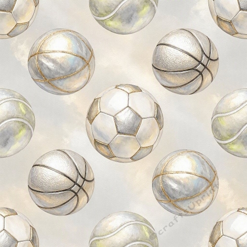 Silver & Gold Sports Seamless Paper