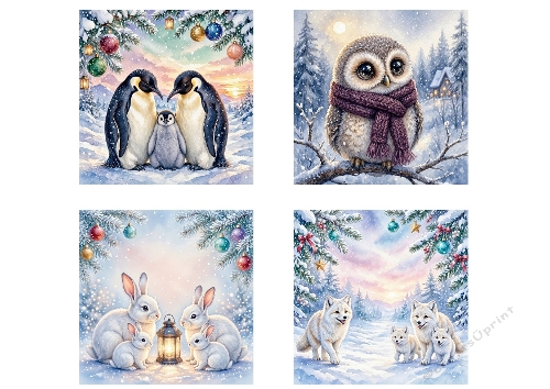 Winter Animal Families Craft Paper Kit