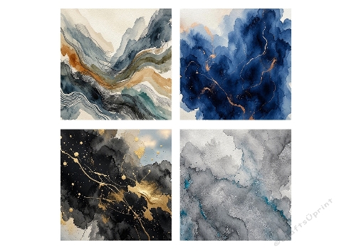 Abstract Marble Watercolor Craft Paper Kit