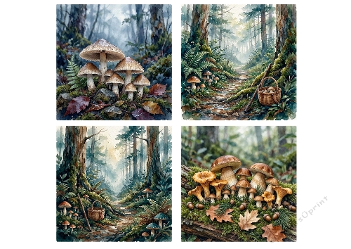 Forest Mushroom Foraging Paper Kit
