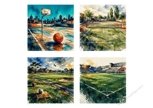 Sports Courts Grounds Craft Paper Kit