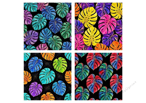 Neon Monstera Seamless Paper Kit