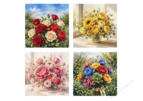 Floral Bouquet Collection Craft Paper Kit