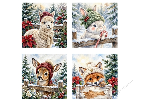 Winter Woodland Animals Craft Paper Kit