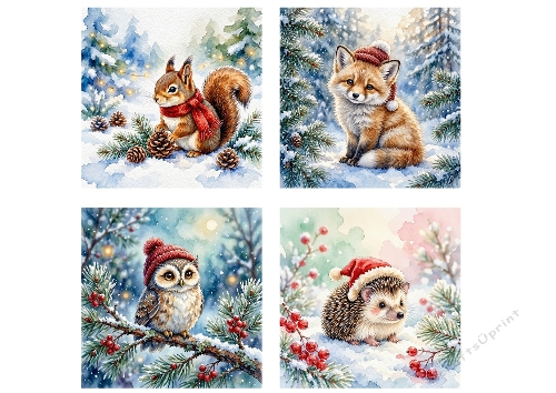 Winter Woodland Forest Animals Craft Paper Kit