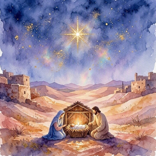 Star of Bethlehem Nativity Scene Craft Paper