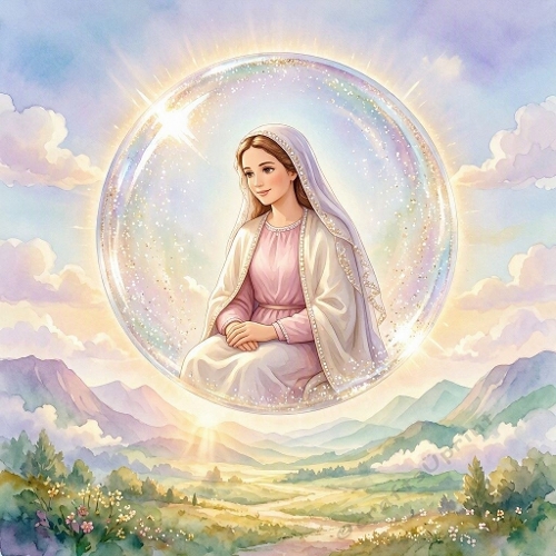 Celestial Serenity Sphere – 1024×1024 Ethereal Watercolor Vision