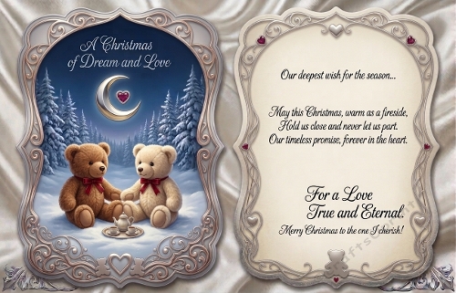 Romantic Christmas Teddy Card