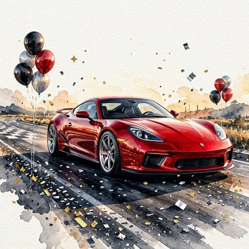 Spectacular Sports‑Car Birthday Background 