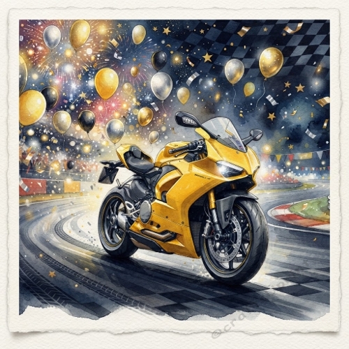 Spectacular Sports‑Motorcycle Birthday Background 