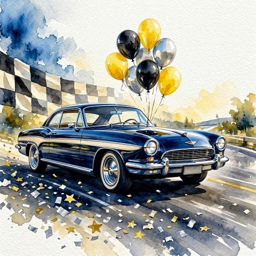 Luxury Vintage Car Birthday Background