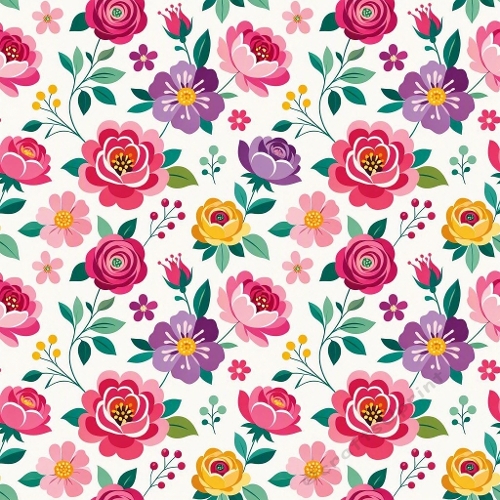 Colorful Floral Seamless Pattern Vector Design