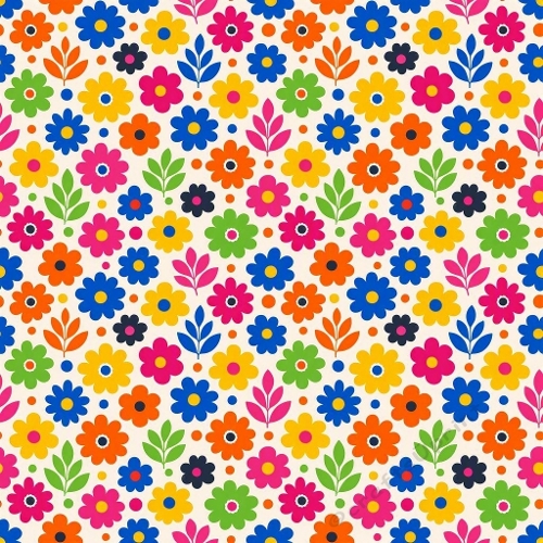 Colorful Floral Retro Seamless Pattern Design