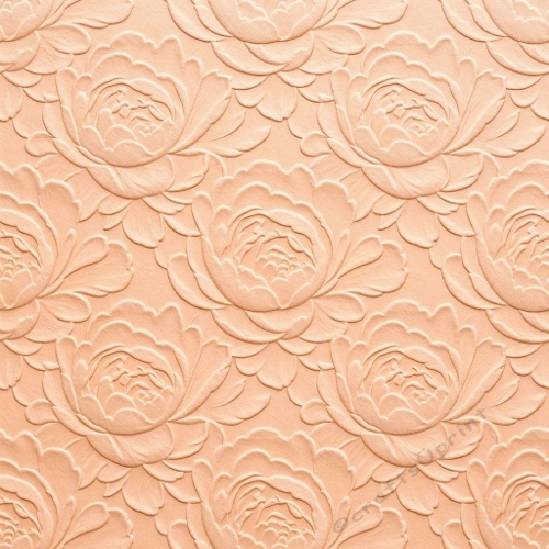 Embossed Peach Flower Seamless Pattern 3D