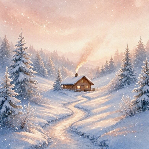 Watercolor Illustration – Soft Pastel Scene (1024×1024 JPEG)