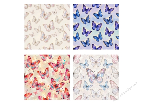 Watercolor Butterfly Kit – 4 Aquarelle Designs in Soft Pastel & Vibrant Colors (1024×1024 JPEG Set)
