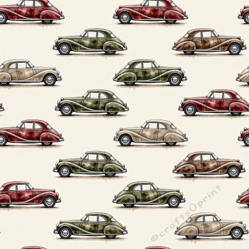 Retro Aerodynamic Sedan Seamless Craft Paper
