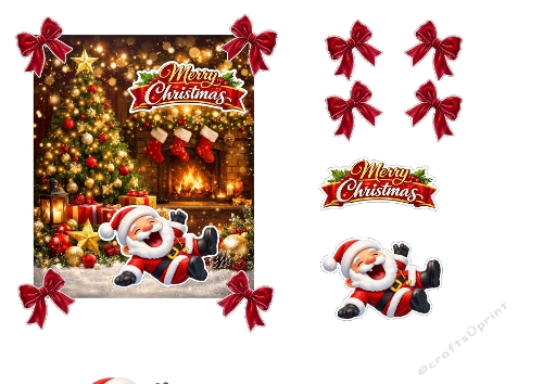 Funny Laughing Santa 3D Decoupage Card Kit