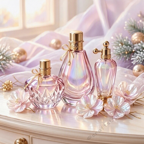Vintage Perfume Bottles Christmas Paper
