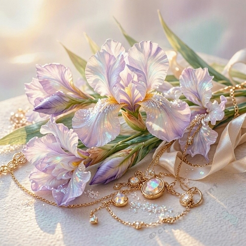 Iridescent Iris Jewelry Craft Paper