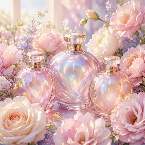 Pink Perfume Floral Iridescent Paper