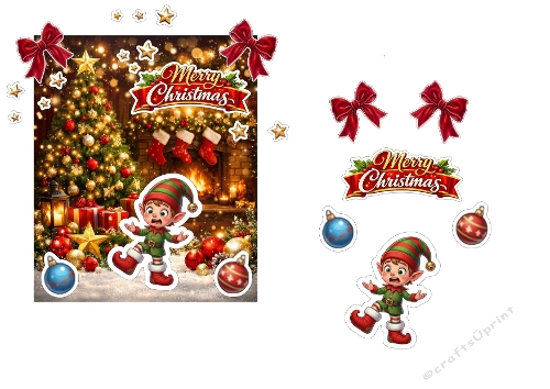 Christmas Elf 3D Decoupage Card Kit
