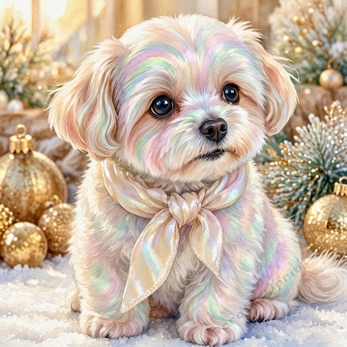 Rainbow Puppy Christmas Festive Craft Paper